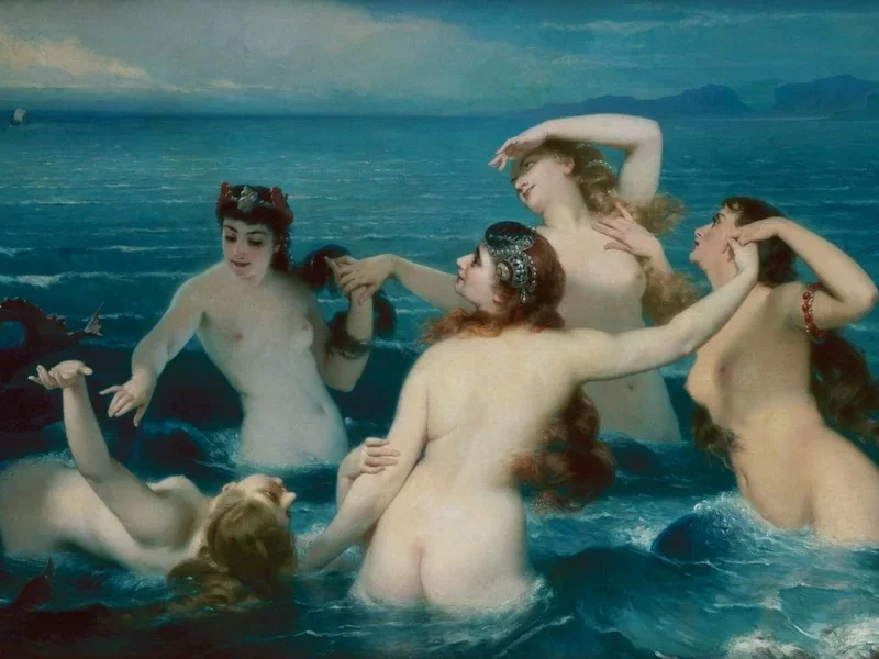 1816-Charles-Édouard Boutibonne - Sirene che giocano nel mare, 1883